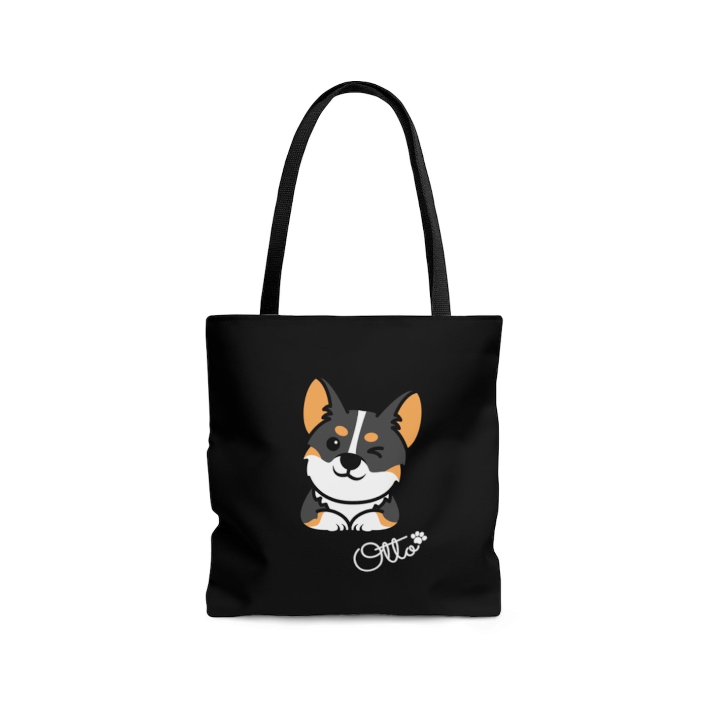 Tricolor Corgi Wink Personalized Tote Bag