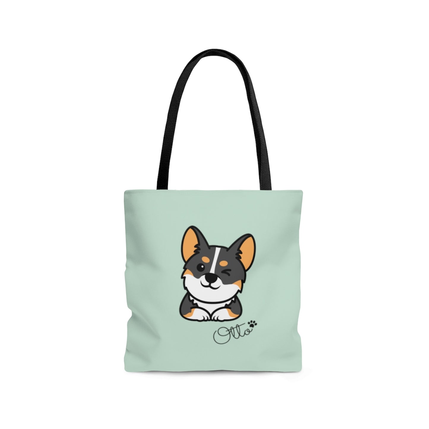 Tricolor Corgi Wink Personalized Tote Bag