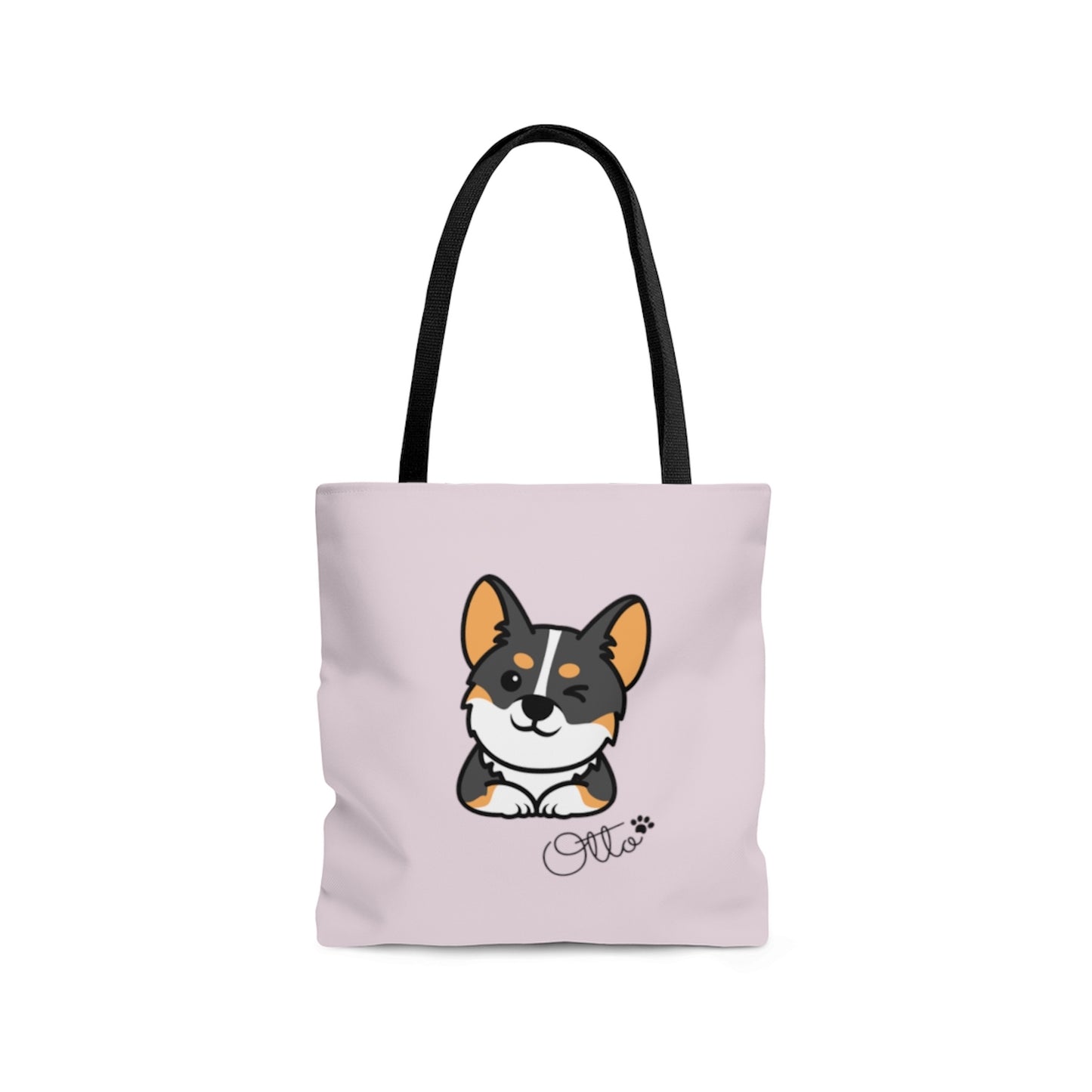 Tricolor Corgi Wink Personalized Tote Bag