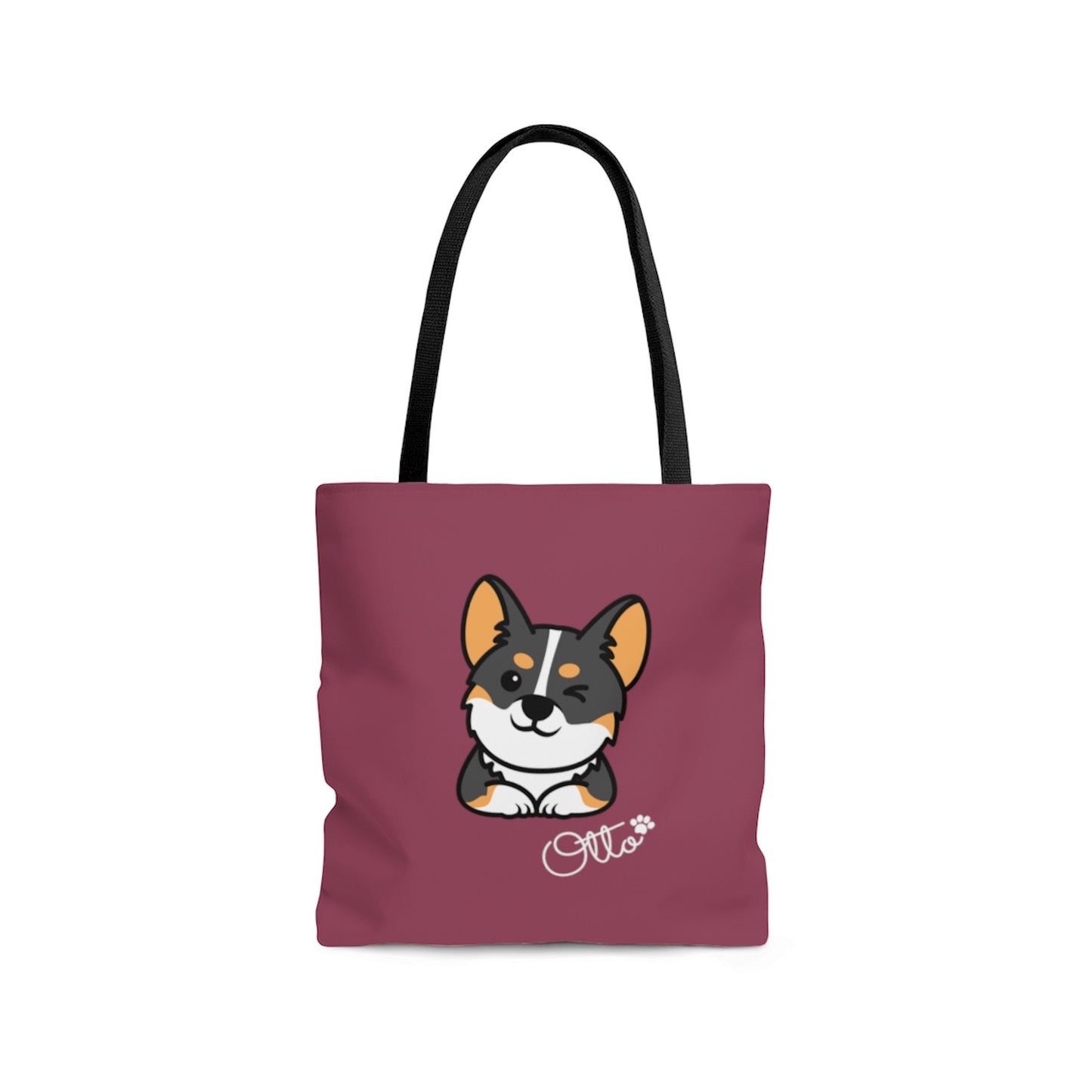 Tricolor Corgi Wink Personalized Tote Bag