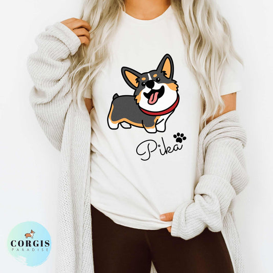 Tricolor Corgi Personalized T-Shirt