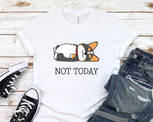 Tricolor Corgi Not Today T-Shirt